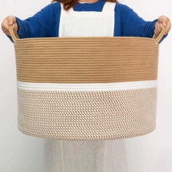 2 Pks Large Size Laundry Cotton Rope Basket