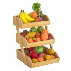 8 Pks Large 3 Tier Bamboo Fruit Storage Basket