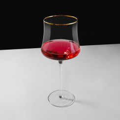 5 Pks Luxury Design Gold Rim Red Wine Glass