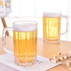 50 Pks Unbreakable Polycarbonate Acrylic Clear 500 ml Plastic Beer Mugs with Handle