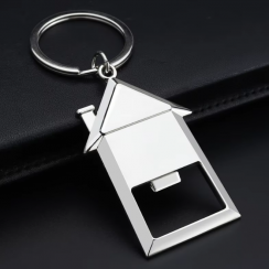 70 Pks Wholesale Creative Zinc Alloy House Shaped Bottle Opener Keychain