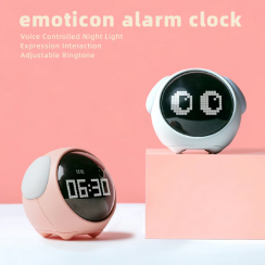 3 Pks Multifunctional Mini Smart Led Emotion Alarm Clock