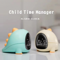 4 Pks Cute Dinosaur LED Digital Alarm Clocks For Children With Night Light