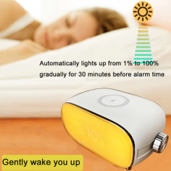 Sunirse Sunset Snooze Alarm Clock With Sleep Aid Lamp BT Music Speaker